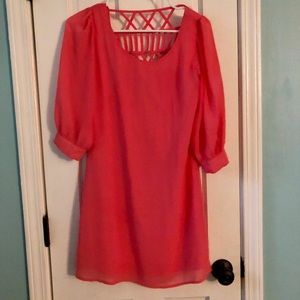 Cage Backed Neon Dress